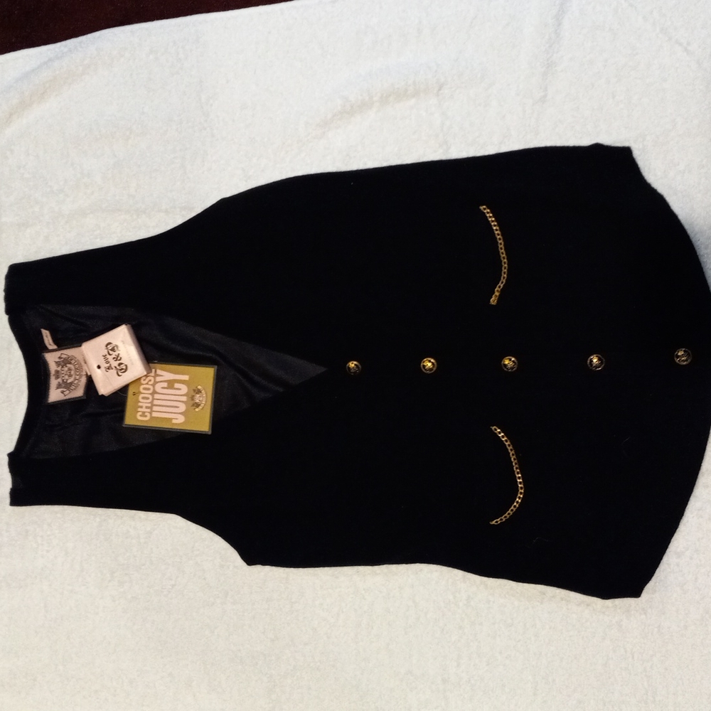 NWT JUICY COUTURE BLACK & GOLD  SLEEVELESS VEST